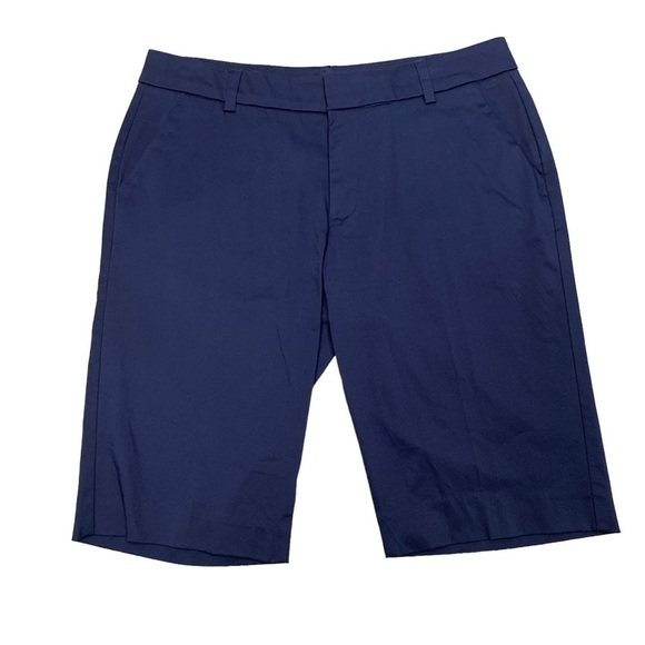 ALFRED Sung navy blue Bermuda shorts Sz 10 - Picture 1 of 8
